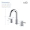 Kibi Circular Bathroom Sink 8" Widespread Faucet with Drain Assembly KBF1016CH - alternate 2